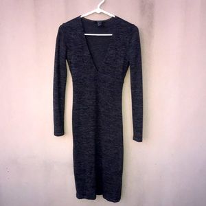 Sexy dark grey soft fitted dress forever 21 size S